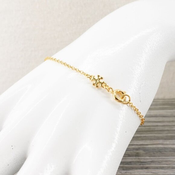 Tory Burch Star Moon Charm Logo Bracelet Gold OS - Picture 9 of 14